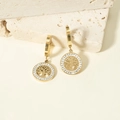 Boucles d'oreilles Arbre de Vie dorées avec cristaux et acier inoxydable minimaliste - Boucles d'oreilles / Or