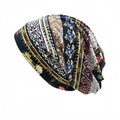 Floral print 3-in-1 turban headwear for women featuring ethnic patterns and soft knit fabric - Adult / Color & Pattern 1