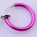 Minimalist purple stainless steel non-pierced clip-on ring with a polished metallic finish - Rose Purple Ear Clip