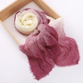 Red and white gradient tie-dye scarf with fringe edges on a minimalist wooden tray - Red White Gradient