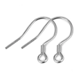 Ganchos para pendientes de metal plateado con espiral para joyería DIY en fondo blanco - Gancho de oreja pequeño / Oro blanco
