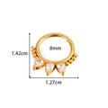 Gold stainless steel seamless ring with micro-inset zircons and sizing dimensions - Style 3 Triple Pear Gem (0183-3# Gold)