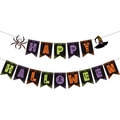 Striscione colorato HAPPY HALLOWEEN con fantasmi e gnomi per decorazioni - Striscione Happy Halloween