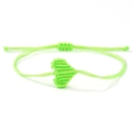 Bracciale a cuore intrecciato a mano verde neon con cordino regolabile - Verde fluorescente (X-B25021903F)