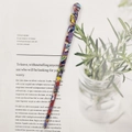 Colorful marble acetate hair stick with unique mosaic pattern and spiral top design - Mosaic Colorful Splicing (18#)