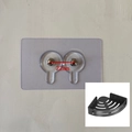 Self-adhesive transparent hook with double screws and 22mm spacing for wall shelves - Shelf Double Screw Adhesive