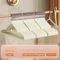 Set of 10 thickened cream white non-slip hangers with metal hooks and wide shoulders - Creamy White (Extra Thick 70g)