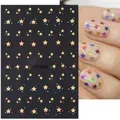 Adesivi per unghie STZ-X023 con stelle dorate e pois colorati per decorazione unghie - Stella a Cinque Punte Dorata Pois Colorati (STZ-X023)