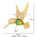 Kolibri-Brosche in Goldoptik mit weißen Zirkonia-Flügeln und grün-gelbem Edelstein - Goldener Verlaufs-Edelstein Kolibri