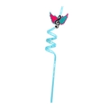 Pajita espiral azul reutilizable con decoración de clave de sol rosa y azul - 1 Pieza / Azul claro
