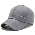 Dark grey cotton baseball cap with Sport embroidery and Fashion metal plate - Adjustable / Light Gray