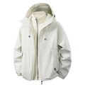 Drei-in-eins wasserdichte Wanderjacke mit herausnehmbarem warmem Fleece-Innenfutter - M / Elfenbein