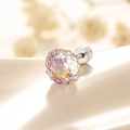 Silver titanium screw back earring with colorful rose cut gradient zircon stone - Purple Yellow Gradient