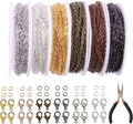 Kit fai da te gioielli con catene in 5 colori, anelli, chiusure e pinza piatta - Combo 6 Colori Con Pinze