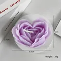 Purple heart-shaped flower scented candle in sage fragrance on a stone base - Medium/Purple (Sage)