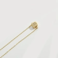 Elegant gold necklace featuring a square pendant with letter G and crystal inlay - Letter G (XL3420)