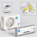 Mini car air conditioner model air freshener set with lemon scent and brand stickers - Silver [Lemon Scent] With Stickers