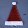 Red plush Christmas hat with dimensions 38x28cm and a 7cm white fluffy pompom ball - Haipai Long Plush Kids / Burgundy