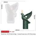 Peace dove silicone candle mold for DIY crafts with heart cutout design and size details - Peace Wish Dove MC-264