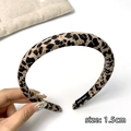 Vintage leopard print padded headband in 1.5cm width with handmade woven label - 1.5cm Wide / Light Leopard Hairband (1.5cm)