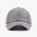 Gorra de béisbol gris lavado con detalles de rotos vintage y acabado desgastado - Ajustable / Azul Grisáceo