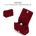 Jujube red velvet mini jewelry pouch with snap closure and pearl ring holder detail - Burgundy