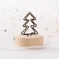 Christmas tree shaped memo holder with vintage bronze wire and round wooden base - Christmas Tree
