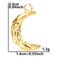 Ciondolo a mezzaluna in acciaio inossidabile placcato oro 18k con trama martellata - Pendaglio Colore Oro