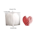 3D heart silicone mold with irregular striped texture for DIY candles and resin art - Design 3 Textured Heart