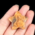 Polished 30mm crazy lace agate star shaped natural stone with yellow and orange patterns - Crazy Agate