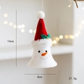 Christmas snowman fabric ornament with bell, red and white plush holiday tree hanging decor - Snowman