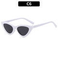 Kids trendy cat-eye triangle sunglasses with white frames and dark grey lenses - White Frame Gray Lens