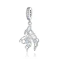 S925 sterling silver fighting fish pendant with opal and white zircon stones - BSC917-Vivid Goldfish