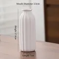 White pleated ceramic vase for home decor, dimensions 17.5cm height and 7cm width - Bisque Yue Bottle (18cm) / White