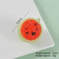 Miniatur-Wassermelonenscheiben-Anhänger aus PVC für Schlüsselanhänger mit 3,6 cm Durchmesser - Wassermelone - Ohne Schlüsselanhänger (Mit Ring)