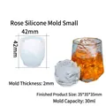 Piccolo stampo in silicone a rosa 3D per cubetti di ghiaccio con texture di petali - Stampo in Silicone Rosa Piccolo