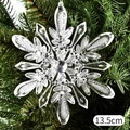Adorno de copo de nieve de cristal acrílico de 13,5 cm colgado en un árbol de Navidad - Copo de Nieve Puntiagudo Transparente de 13.5 cm