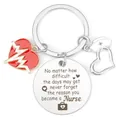 Nurse keychain gift with silver medical charms and an inspirational quote tag - Never forget the reason Engraved Style (004)