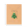 Weihnachtsbaum-Halskette aus grünem Harz mit Silberkette auf Make a Wish Karte - Grüner Weihnachtsbaum - Stil 2