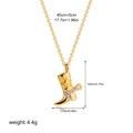 Dettaglio collana stivale cowboy oro 18K con misure e peso del pendente a ferro di cavallo - Stella Incisa con Sperone Zirconia / Stivale da Cowboy con Ingranaggio / Oro