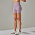 Yoga-Shorts mit hoher Taille in Lavendel, weich gebürstet für Bauchkontrolle-Effekt - XS / Rosaviolett