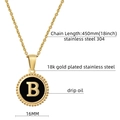 Detail view of gold letter B pendant showing 450mm chain and 304 stainless steel specs - Letter B (Includes Chain) / Gold