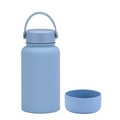Light blue 650ml stainless steel insulated bottle with matte finish and handle - 650ml / Haze Blue