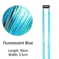 Fluorescent blue tinsel hair extension with black clip, 50cm length and 3.5cm width - Fluorescent Blue