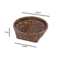 Cesto per il pane intrecciato marrone scuro con manici, dimensioni 20 cm x 7 cm mostrate - W330 Marrone Scuro Cesto Piccolo / Parte Superiore 20cm Altezza 7cm Base 13cm