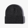 Winter cuffed knit beanie in charcoal grey for men and women made of warm thick yarn - Deep Heather Grey