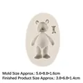 Cartoon bear silicone mold for chocolate and fondant featuring a 3D bow tie design - 8# Grey Full Body Bear (15-1220)