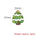 Glittery green Christmas tree resin accessory with colorful dots and gold star, 27mm height - Classic Christmas Tree