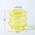 Three-tier yellow glass candle holder and vase with dimensions of 8.5cm height - Yellow