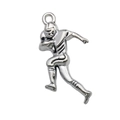 Silver American football player alloy pendant with runner silhouette for DIY jewelry - Rugby Player
